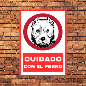 Placa Aluminio Cuidado con El Perro