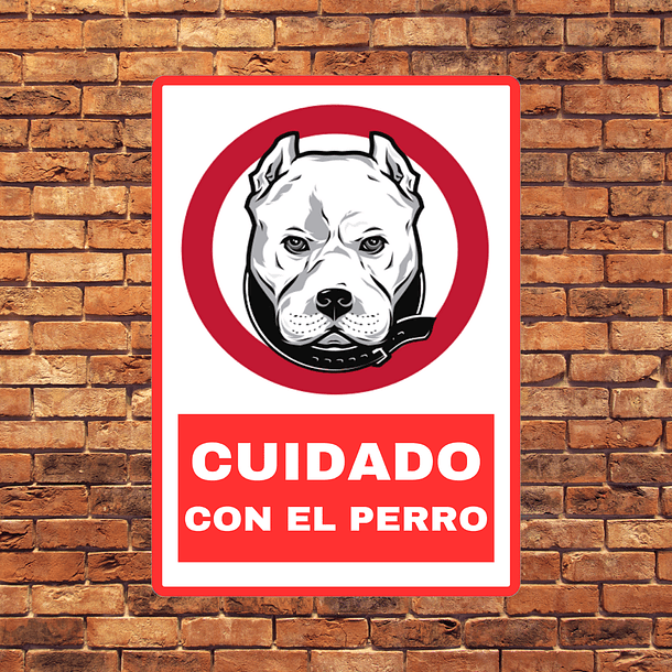 Placa Aluminio Cuidado con El Perro