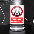 Placa Aluminio Cuidado con El Perro 5