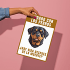 Señaletica Cuidado con El perro Rottweiler 4