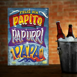Cuadro en aluminio Frase feliz dia Papurri