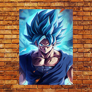 Cuadro Metalizado Dragon Ball Goku Blue