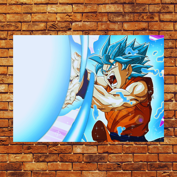 Cuadro Metal Goku Blue Kamehameha