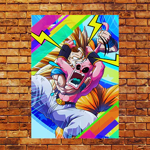 Cuadro en Alumino Goku y Majin Buu