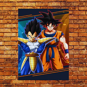 Cuadro en Aluminio Goku y Vegeta Base