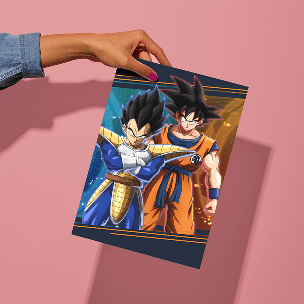 Cuadro en Aluminio Goku y Vegeta Base 4