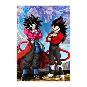 Cuadro Metalizado Goku Vegeta Fase 4