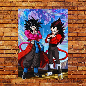 Cuadro Metalizado Goku Vegeta Fase 4