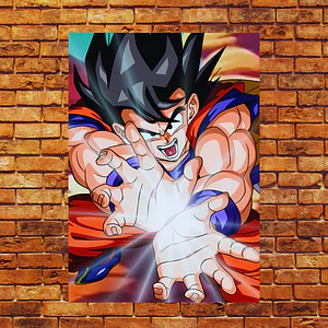 Cuadro Metal Goku y su Kamehameha