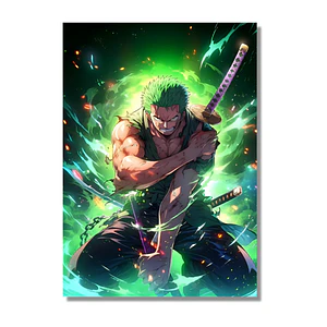 Cuadro en Aluminio One Piece Zoro FULL HD