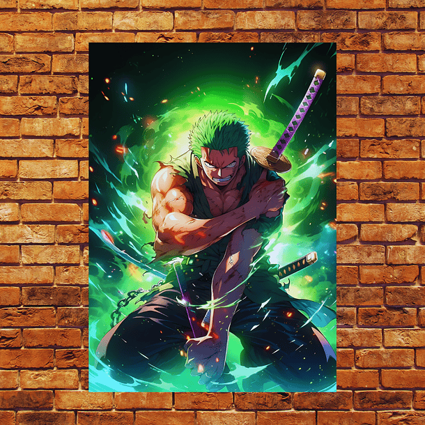 Cuadro en Aluminio One Piece Zoro FULL HD