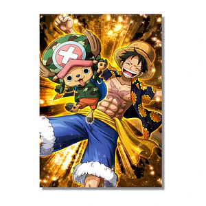 Cuadro en Aluminio One Piece Luffy y Chopper