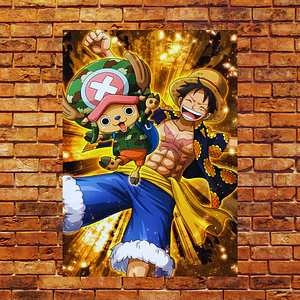 Cuadro en Aluminio One Piece Luffy y Chopper