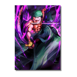 Cuadro de Aluminio One Piece Zoro Atacando