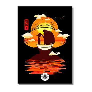 Cuadro Metalico de One Piece Luffy y Shanks