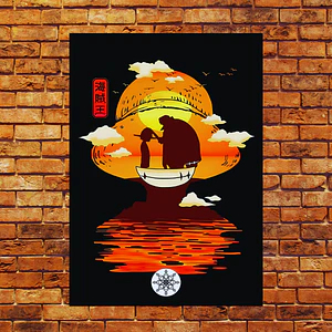 Cuadro Metalico de One Piece Luffy y Shanks