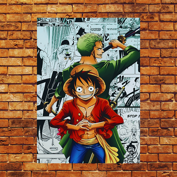 Cuadro Aluminio One Piece Luffy Zoro Comic