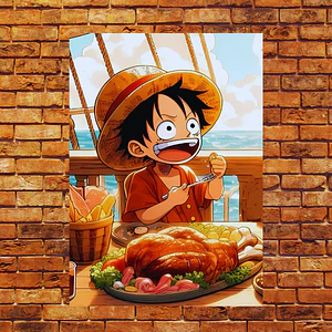 Cuadro Aluminio Luffy La Alegría de Comer