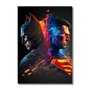 Cuadro Aluminio ilustración Batman y Superman