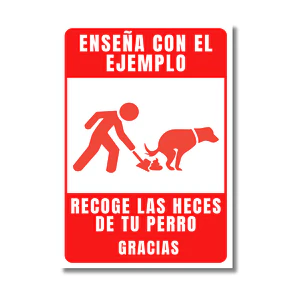 Placa Aluminio recoger heces Perro