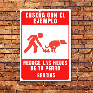 Placa Aluminio recoger heces Perro