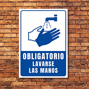 Señaletica Aluminio Lavarse Manos