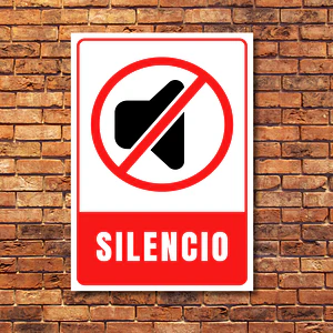Placa Aluminio Mantener Silencio