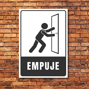 Señaletica Aluminio Empuje para Abrir