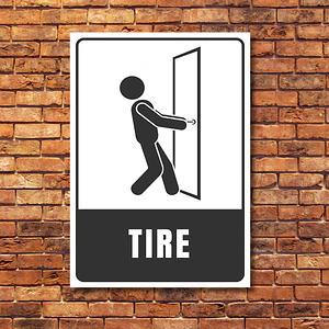 Señaletica Aluminio Tire para Abrir
