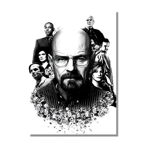 Cuadro Metal Blanco Negro Breaking Bad
