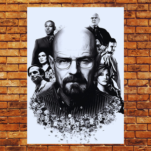 Cuadro Metal Blanco Negro Breaking Bad