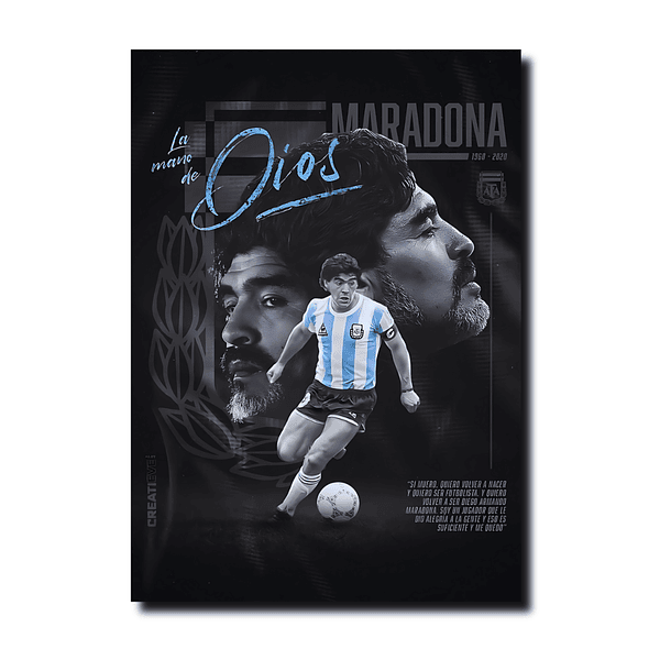 Cuadro Metal Artístico Diego Maradona