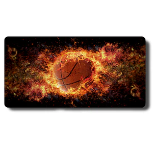 MousePad Gamer Pelota De Basketball Rodeada En Fuego XXL