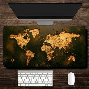 MousePad Gamer Mostrando Un Gran Mapamundi Formato XXL