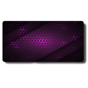 MousePad Gamer Ilustración Fondo Purpura Negra Hexagonal XXL
