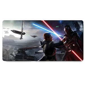 MousePad Gamer Increíble Diseño Star Wars Cal Kestis vs Inquisidor XXL