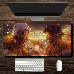 MousePad Gamer Reiner VS Eren Envueltos En Fuego Formato XXL