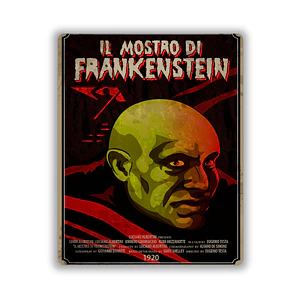 Cuadro en Aluminio Cine Clásico Años 20´s Il Mostro di Frankenstein (1921)