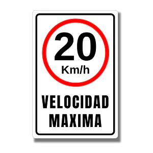 Señaletica Aluminio Maxima Velocidad 20 Kilometros