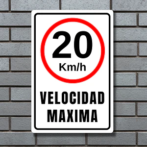 Señaletica Aluminio Maxima Velocidad 20 Kilometros