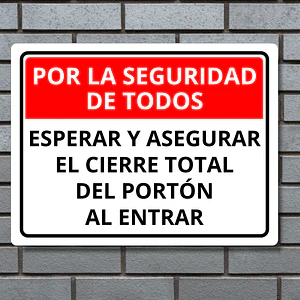 Señaletica Metalica Informativa Cierre de Porton