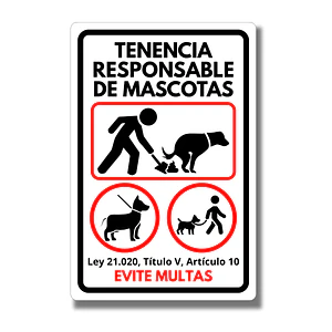 Señaletica Tenencia Responsable de Mascotas