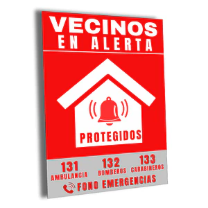 Señaletica Alarma Comunitaria Vecinos en Alerta
