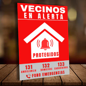 Señaletica Alarma Comunitaria Vecinos en Alerta