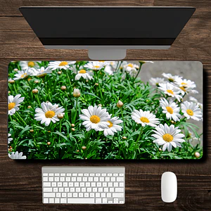 Mouse Pad Mouse Jardin Margaritas Blancas MousePad Floral