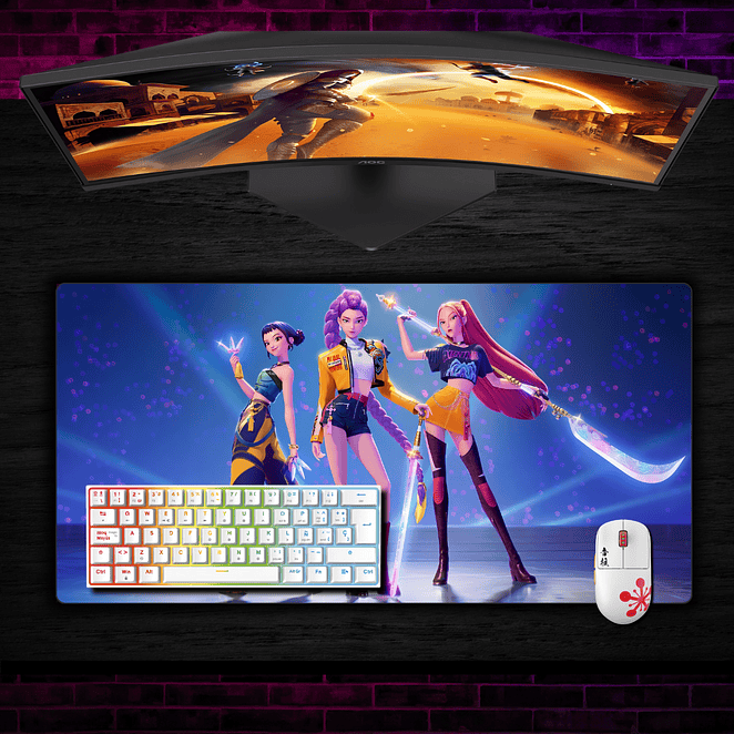 Mouse Pad Gamer Huntrix Guerreras K-pop 2