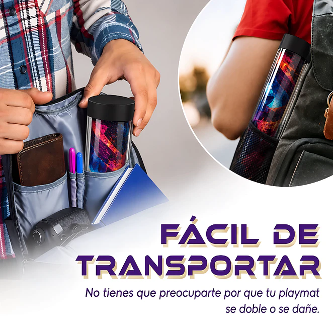 Porta Playmat Tubo Rígido de PVC Transparente — Estuche TCG 4