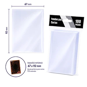 Fundas Protectoras de Cartas TCG — Pack 100 Unidades (67×92 mm)