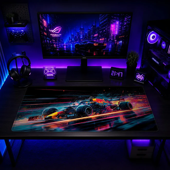 Mousepad F1 Red Bull Neon Racing Waterproof 2