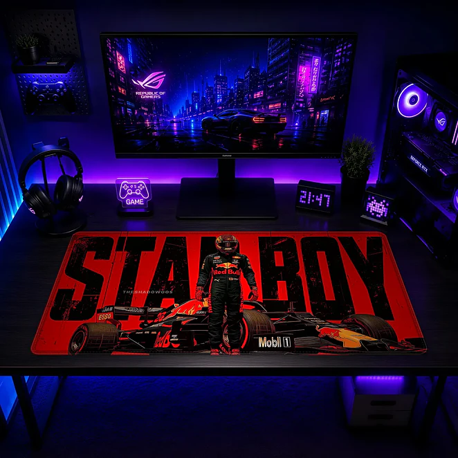 Mousepad Gamer F1 Red Bull Starboy Piloto Formato XXL 2